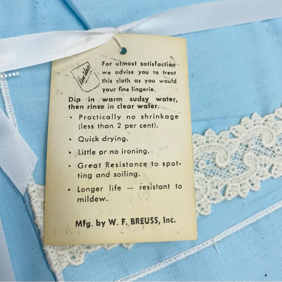 Vintage 50s Hostess Tea Set with Apron Pastel Blue with Lace Trim 12 pc Set - Picture 5 of 7